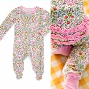 Magnetic Me Easter Bunny Rabbit Hip Hop Footie Onesie, Ruffle Tencel Modal Baby